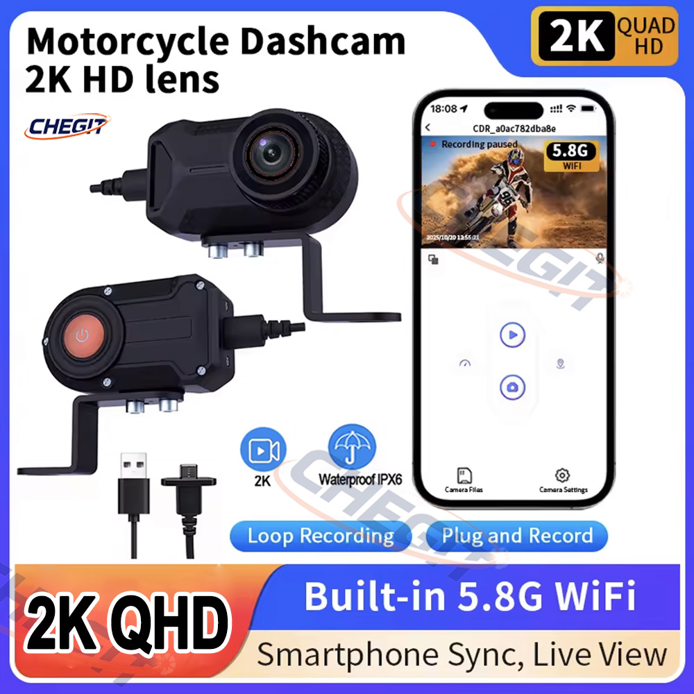 Cycling Loop - Motorcycle DVR 2K HD WiFi With