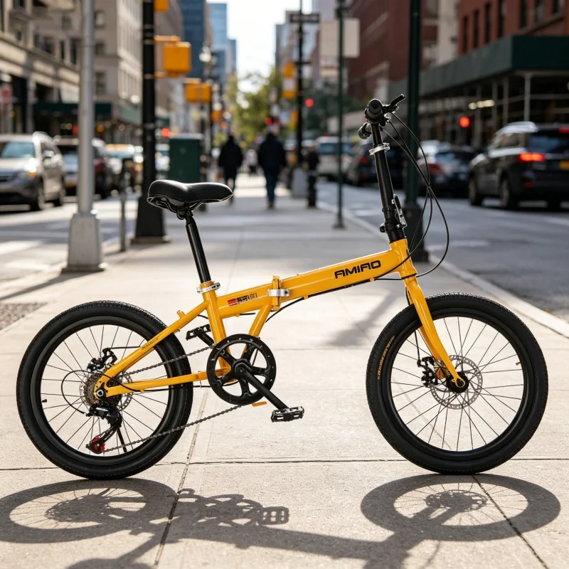 Commuter Biking - 20 Inch Yellow Spoke Wheel Folding