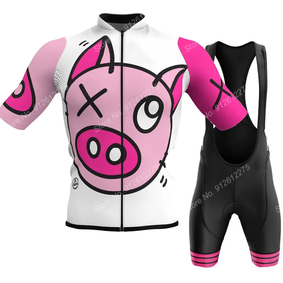 Cycling Commuter Shorts - Set Cartoon Comic Pig 2023 Cycling