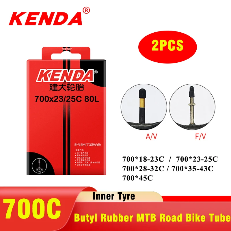 Inner Tube 700C - 2PCS KENDA Bicycle Inner Tube 700C