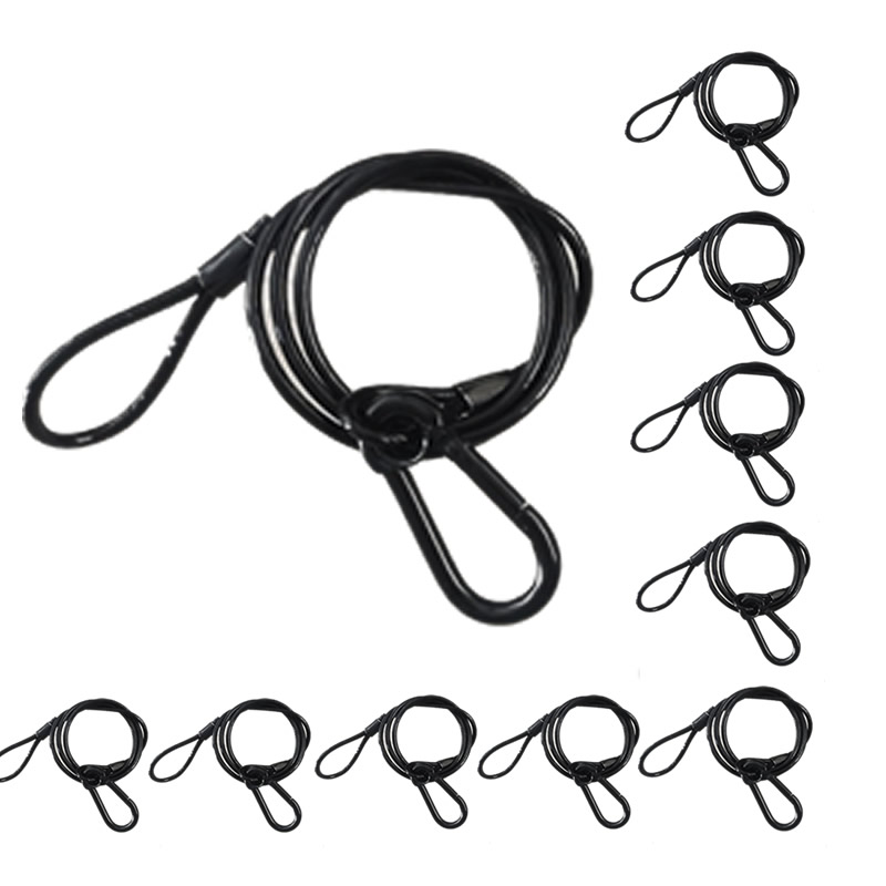 Cable Lock Flexible - 10pcs/lot Black 3mm*70cm Cable Safety Steel