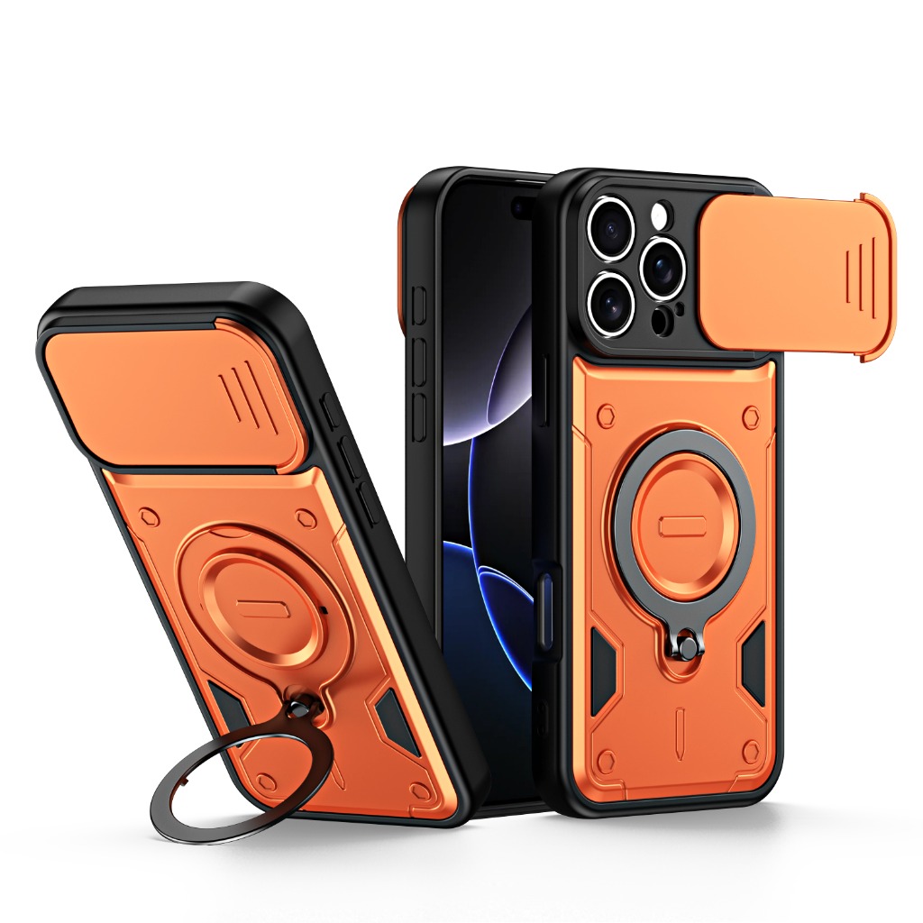 Kickstand Adjustable - Armor Shockproof Phone Case w/ Slide