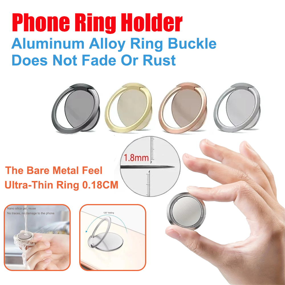 Kickstand Adjustable - Ultra Thin Metal Ring Holder Stand