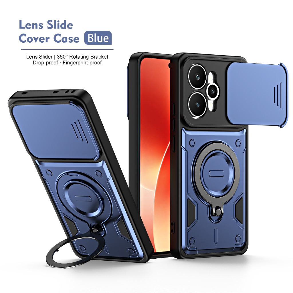 Kickstand Adjustable - Armor Shockproof Phone Case with Slide
