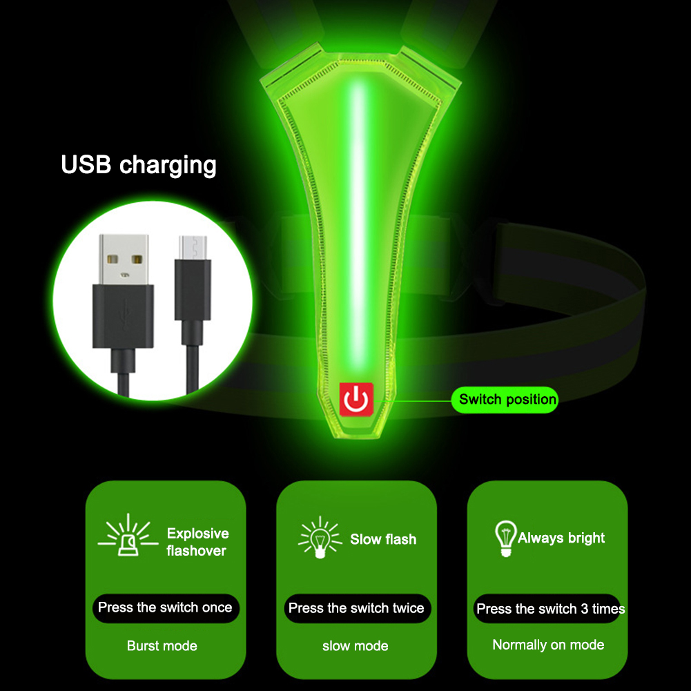 LED Running Vest USB Rechargea - Reflective Vest Cycling ulasan dan harga