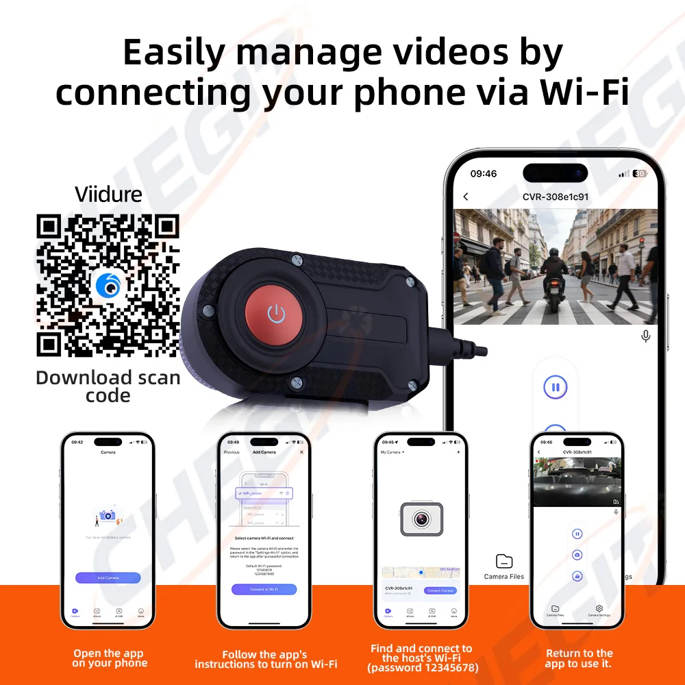 New 2K HD Motorcycle DVR WiFi  - Cycling Loop ulasan dan harga
