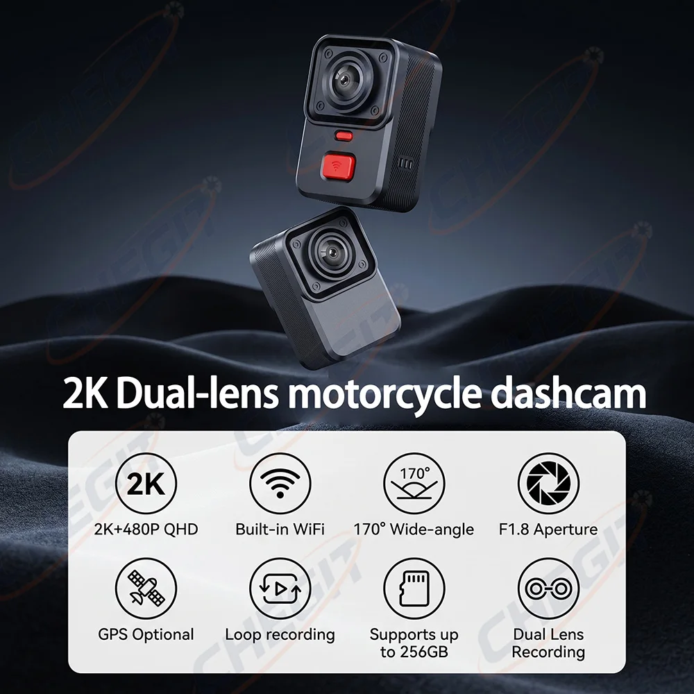2 Camera Motorcycle DVR 2K HD  - Cycling Loop ulasan dan harga