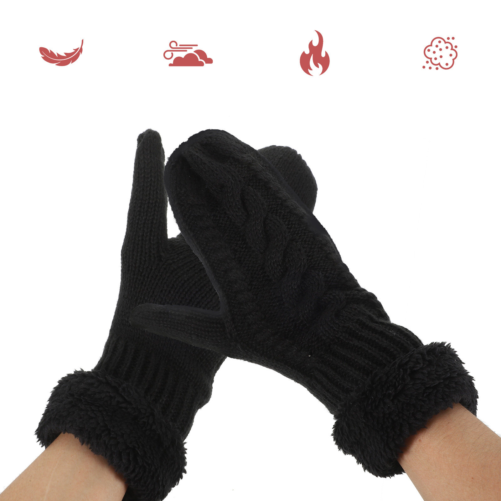 1Pair Adult Winter Gloves Thic - Winter Cycling Commute ulasan dan harga