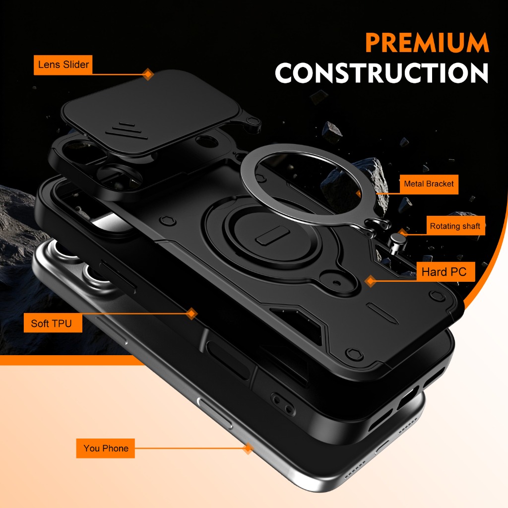 Armor Shockproof Phone Case w/ - Kickstand Adjustable ulasan dan harga