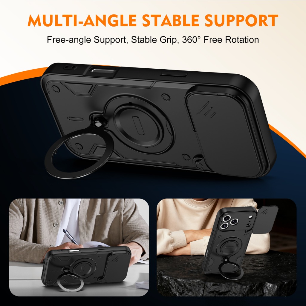 Armor Shockproof Phone Case w/ - Kickstand Adjustable ulasan dan harga